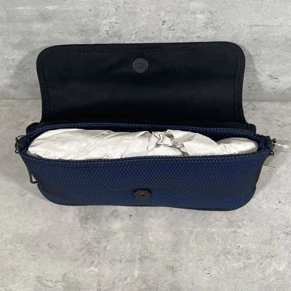 NEW STEVE MADDEN‎ BJEWEL FLAP WALLET BAG PURSE CLUTCH BLUE STITCH MSRP $58 - Picture 7 of 15